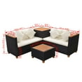 thumbnail image 3 of vidaXL 4 Piece Garden Lounge Set with Cushions Poly Rattan Black, 3 of 4