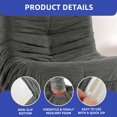 thumbnail image 2 of ModFusion 38" Lazy Floor Sofa Chair with Chenille Fabric, Comfy Sponge Lounge Seat, Grey, 2 of 7