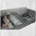 thumbnail image 6 of Black and White Soft Flannel Fleece Blanket, Rocks in Water at Shore of Lake Autumn Isolation Tranquility Environment, Cozy Plush for Indoor and Outdoor Use, 50" x 60", Black White, by Ambesonne, 6 of 6