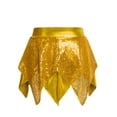 thumbnail image 4 of TiaoBug Girl's Mini Skirts Metallic Hip Hop Jazz Dance Cheerleading Sparkly Sequin Skater Skorts Dancewear Gold 12, 4 of 5