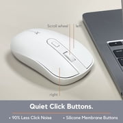 X9 Wireless USB C Mouse - Multi-Device 2.4G RF Cordless Mouse for Apple and PC laptop and tablets - White
