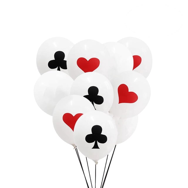 12 globos de póker de 12 pulgadas, de látex, decorativos, para fiestas de cumpleaños, fiestas de póker, bares y eventos especiales.
