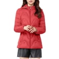 thumbnail image 1 of Lovzfmll Veste Décontractée pour Femme, Style à Capuche à Manches Longues Coloré Rouge, 4TG, 1 of 9
