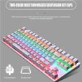 thumbnail image 1 of stanreset K550 Green Shaft Mechanical Keypad 87 Keys Wired Gaming Keyboard for Office Pink, 1 of 5