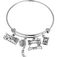 thumbnail image 1 of Pendant Bangle Stainless Steel Adjustable Lightweight Sewing Bangle Hand Jewelry, 1 of 10