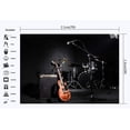 thumbnail image 2 of ABPHOTO Polyester 7x5ft Band Concert Backdrop Music Guitar Drum Set Interior Backdrops Gloomy Stage Lights Hip Hop Photography Background for Boys Draduation Ceremony School Show Photo Studio Props, 2 of 3