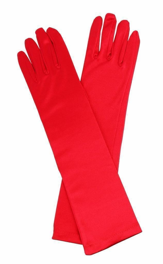 red satin gloves