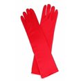 thumbnail image 1 of Gants de Soirée en Satin Extensible Rouge Accessoire de Costume de Bal, 1 of 1