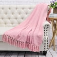 thumbnail image 4 of Home Soft Things Reversible Tweed Throw Blanket, Super Soft & Cozy - Candy Pink, 60x80", 4 of 9