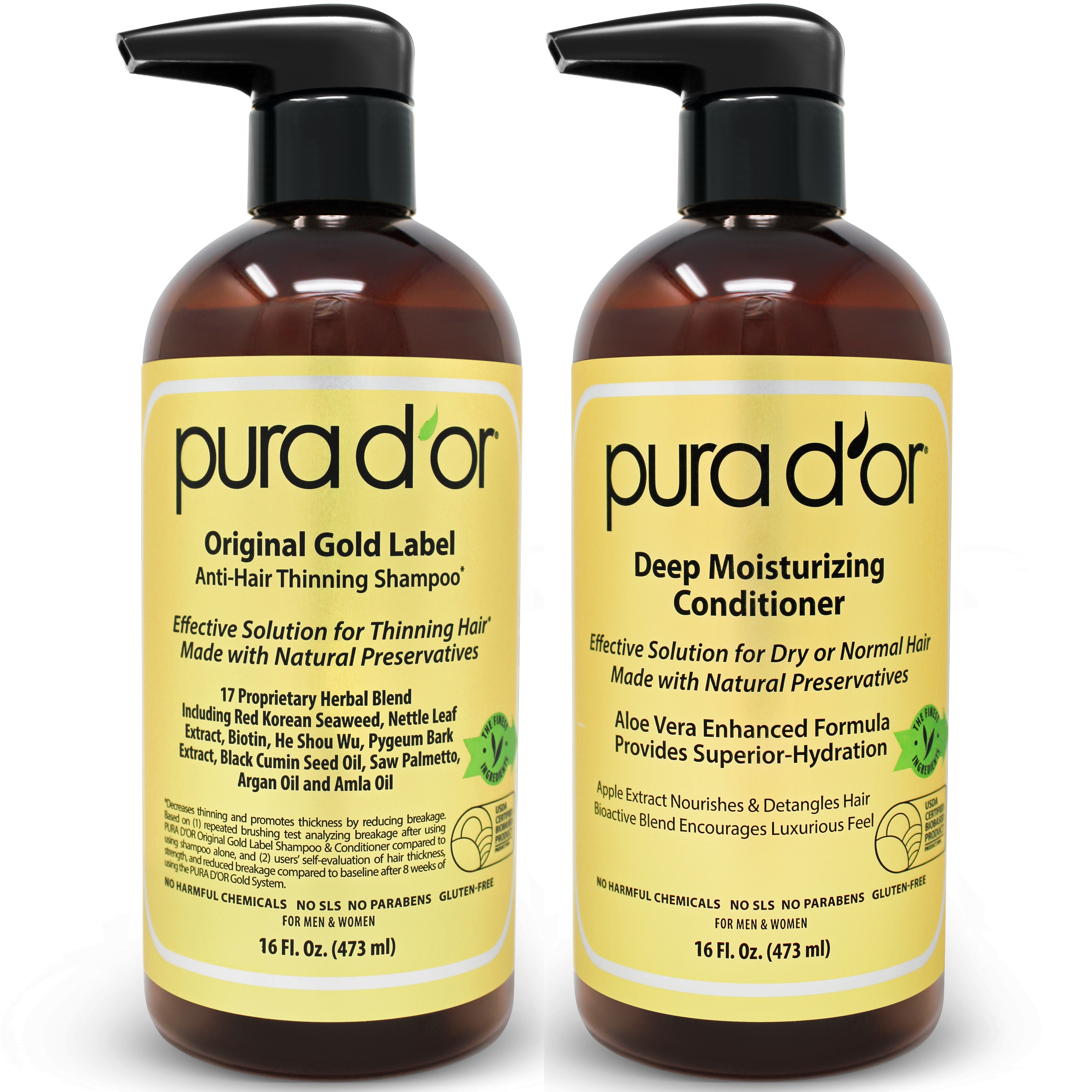 PURA D'OR Biotin AntiThinning Deep Moisturizing Gold Label Shampoo