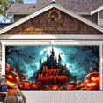 thumbnail image 4 of Póster Con Logotipo De Tela Con Temática De Halloween, Fondo Para Colgar Con Calabazas, Murciélagos Y Lunas, Utilizado Para La Decoración De Fiestas De Halloween. 5, 4 of 4