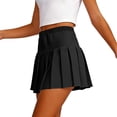 thumbnail image 5 of YUGYXL Tennis Skirts for Girls Pleated Elastic Waist Scooter Cute Golf Athletic Skort Solid Cheer School Outfits Black L, 5 of 5