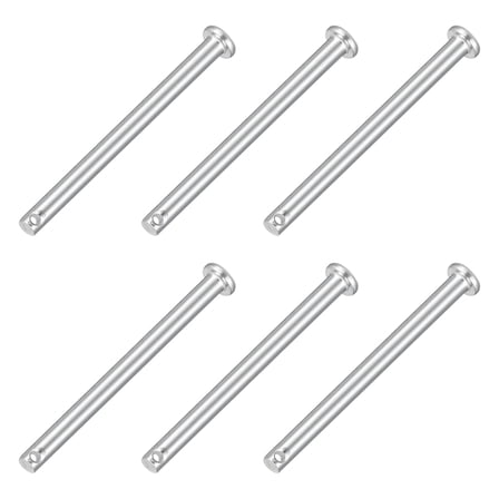 6Pcs 5/32" x 2" Single Hole Clevis Pins, 304 Stainless Steel Flat Head Pins