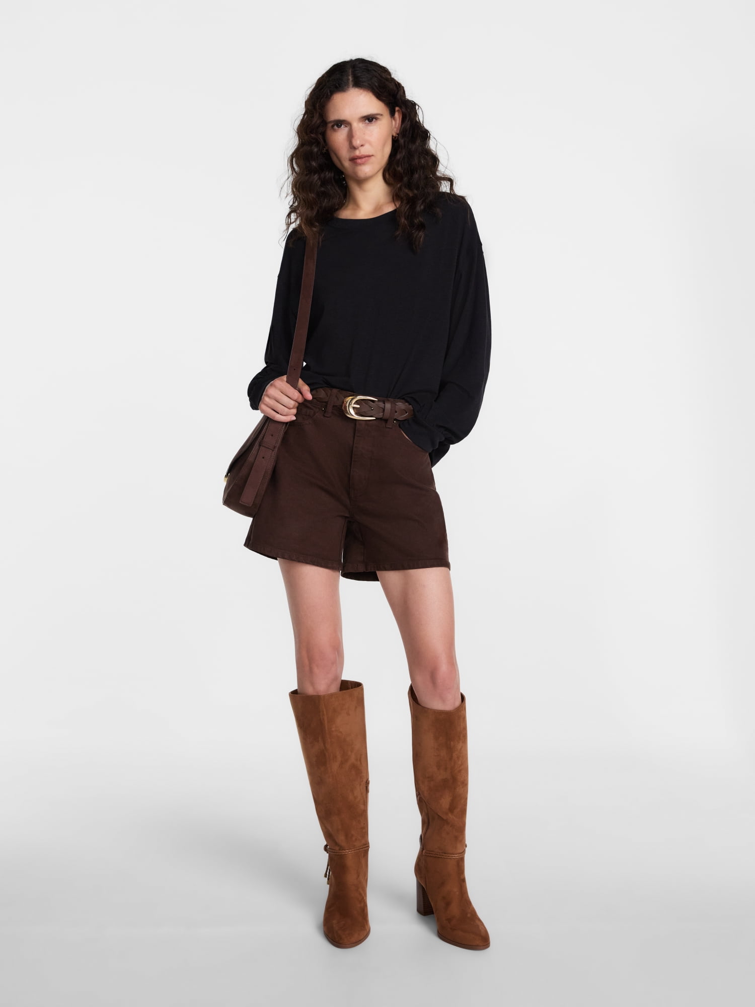 Scenario Women's Oversized Tee with Long Sleeves, Sizes XS-XXXL