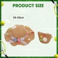 thumbnail image 2 of Sombrero de paja para mujer con circunferencia de 56-58 cm, sombrero de verano con cinta floral, sombrero protector solar y conjunto de bolsa de paja, 2 of 5