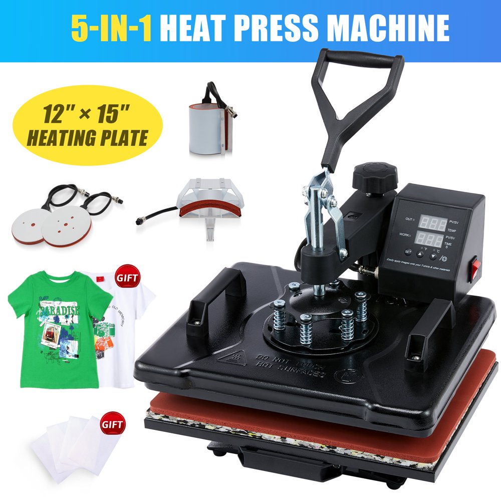 5 in 1 dual display heat press machine