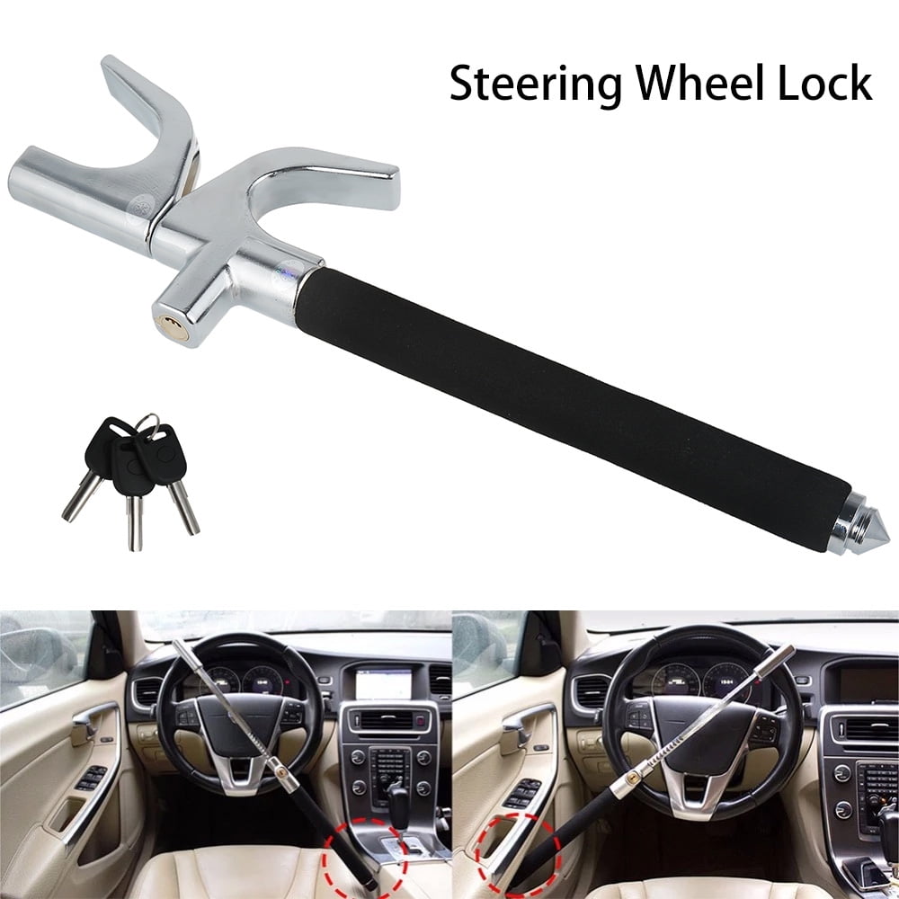 Universal Heavy Duty Car Steering Wheel Lock TheftTheft Safety Lock Hammer Keys