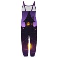 thumbnail image 5 of Gunia Toddler Girls Halloween Outfit Flannel Kids Suspender Romper Loose Harem Style Jumpsuit Festive Party Outfits Purple 3-4 Years, 5 of 5