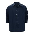 thumbnail image 3 of MNCEKFOD Men Shirts 2025 Loose Fit Trendy Casual Comfortable Button Down Shirts Long Sleeve Classic Fit Mens Tee Shirt Navy XL, 3 of 7