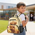 thumbnail image 3 of Uorisanigo School Backpack for Toddler Outdoor Play, Small Lightweight Daypack for Preschool, Casual Bookbag with Side Pocket for Travel Highland Cow Sunflower, 3 of 7