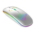 thumbnail image 1 of Ratón óptico inalámbrico 2.4G + BT3.0 + BT5.2 Ratón ergonómico de 3 modos Batería recargable incorpo Tomshoo Silver, 1 of 7