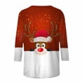 thumbnail image 5 of Lolmot Christmas Shirts for Women Xmas Plaid Deer Snowman T-shirts Fashion Red and White 3/4 Sleeves Blouse Holiday Crew Neck Tees Tops, 5 of 5
