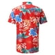 Aqestyerly Hauts pour Hommes Chemise de Plage Hawaïenne Manches Courtes Imprimé Été Casual Bouton Chemises – image 3 sur 5