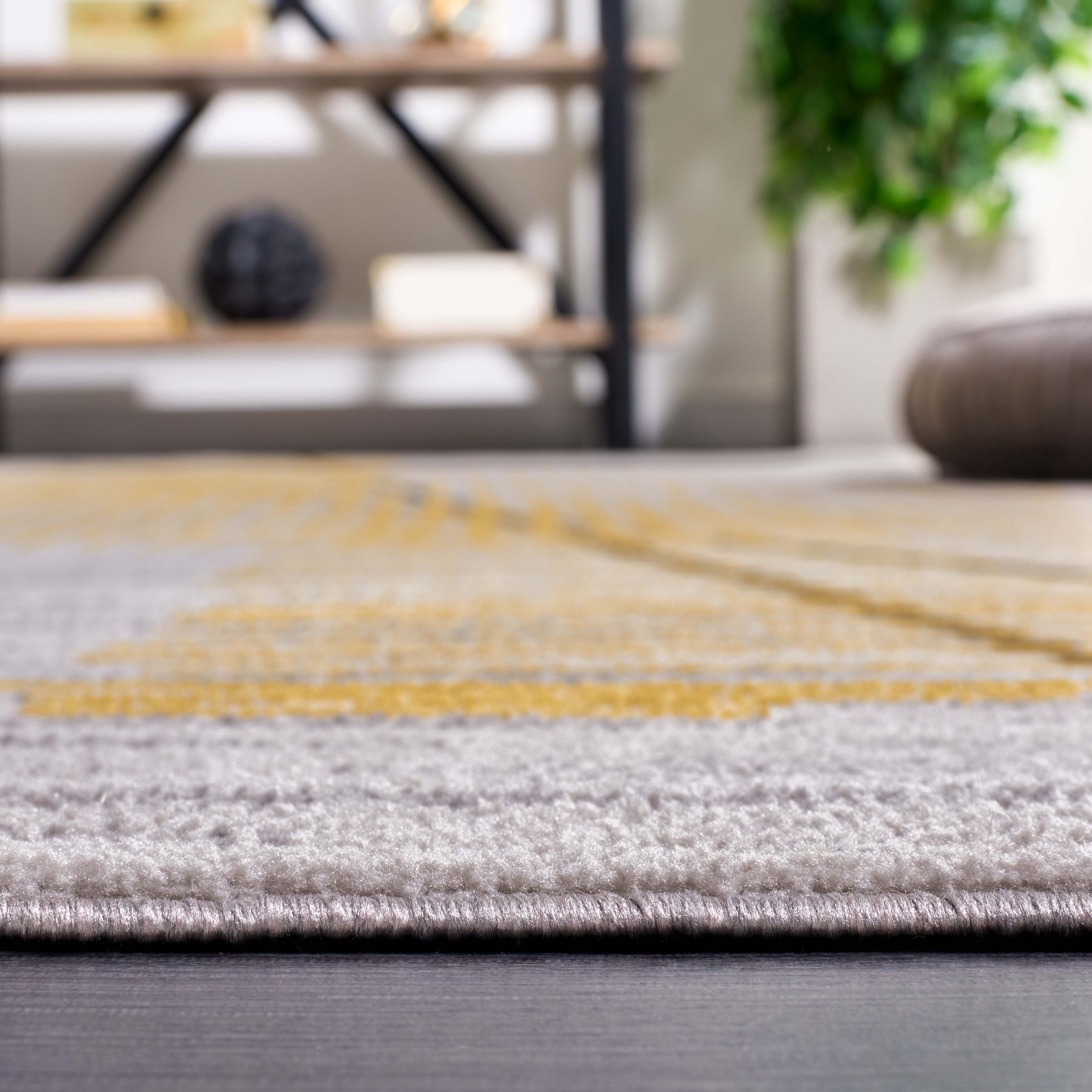 SAFAVIEH Odyssey Eason Modern Area Rug, Grey/Gold, 4' x 6'