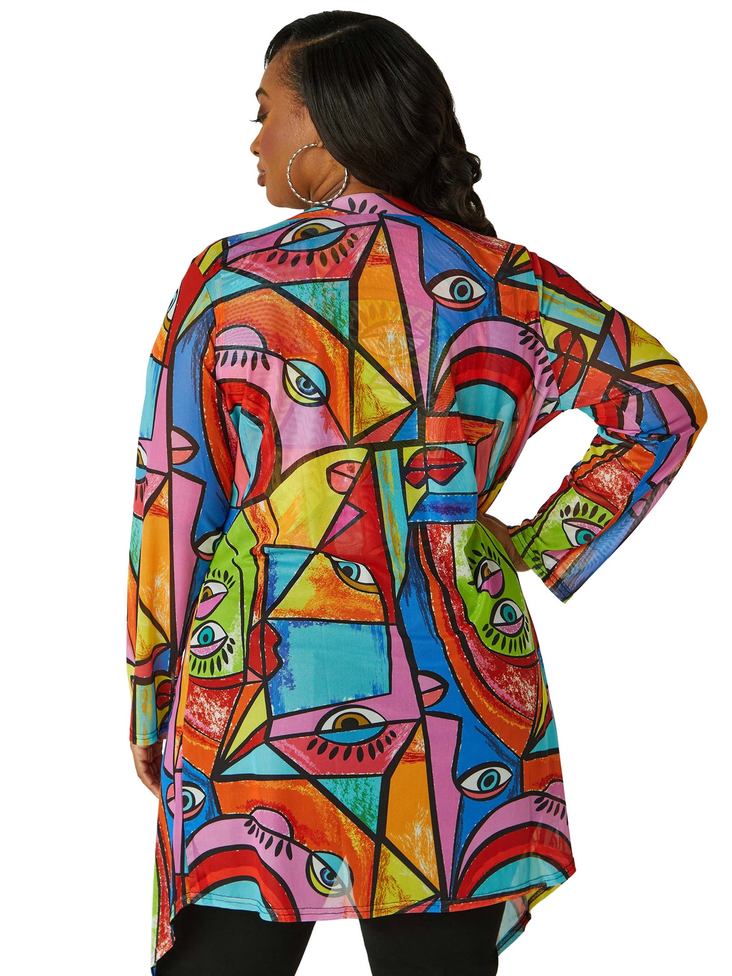Ashley Stewart Women's Plus Printed Collared Shrug, Sizes 10/12-26/28