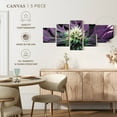 thumbnail image 4 of Elephant Stock Rare Cannabis Plant Wall Art - Horizontal Multi Panel Canvas - Bedroom Wall Decor - Floral And Botanical Multi Panel - Beige And Purple Decor - 29" x 12", 4 of 4