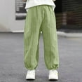 thumbnail image 2 of Odeerbi 2-12 Años Niños Niñas Algodón Pantalones de Sudar Rayas Entrenamiento Deportivos Pantalones Jogger Color Sólido Verano Joggers Casuales, 2 of 4