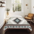 thumbnail image 4 of Turquoise Gray Boho Tapestry for Bedroom Wall Hanging Tapestry, Southwestern Ethnic Geometric Ceiling Backdrop Tapestries Poster Blanket Wall Decor for Teens Room Living Room Dorm 39" x 59", 4 of 8