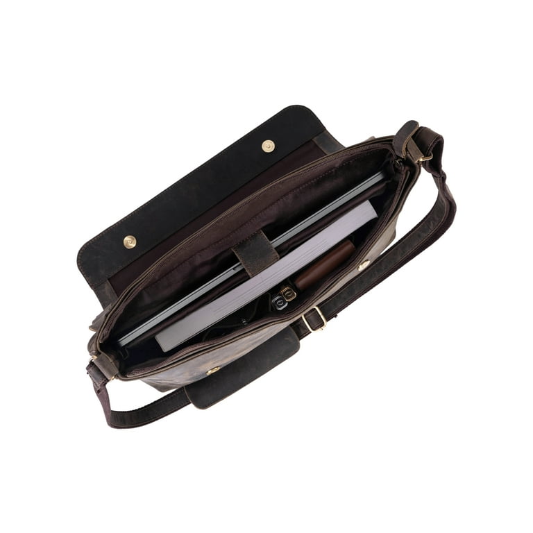 Leather messenger bag 16 inch satchel laptop bag briefcase for men