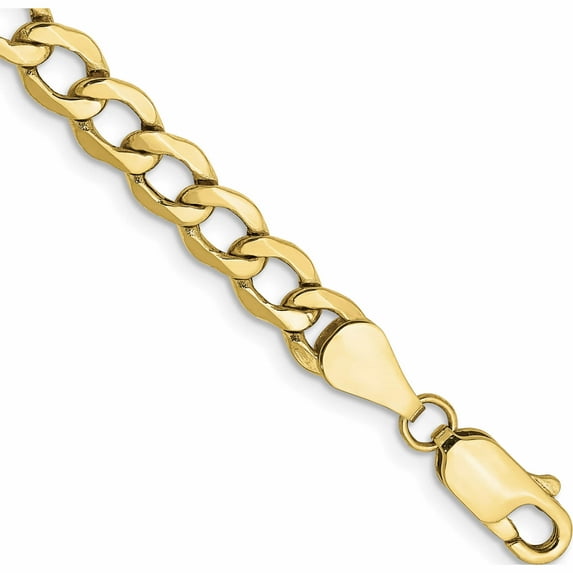 10K Yellow Gold 5.25mm Semi-Solid Curb Link Chain (9 X 5.25) Made In South Africa 10bc108-9