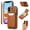 Brown, variant on Allytechgroup Wallet Case for iPhone XS/X with Credit Card Slot, RFID Blocking PU Leather Flip Case with Lanyard & Kickstand Shockproof and Anti-Scratch Bumper for Women Girls, Pink