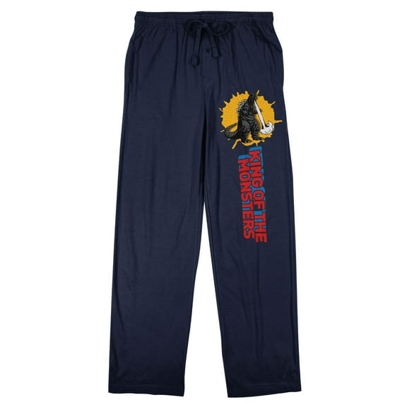 Godzilla King Of Monsters Men's Navy Sleep Pajama Pants-Small