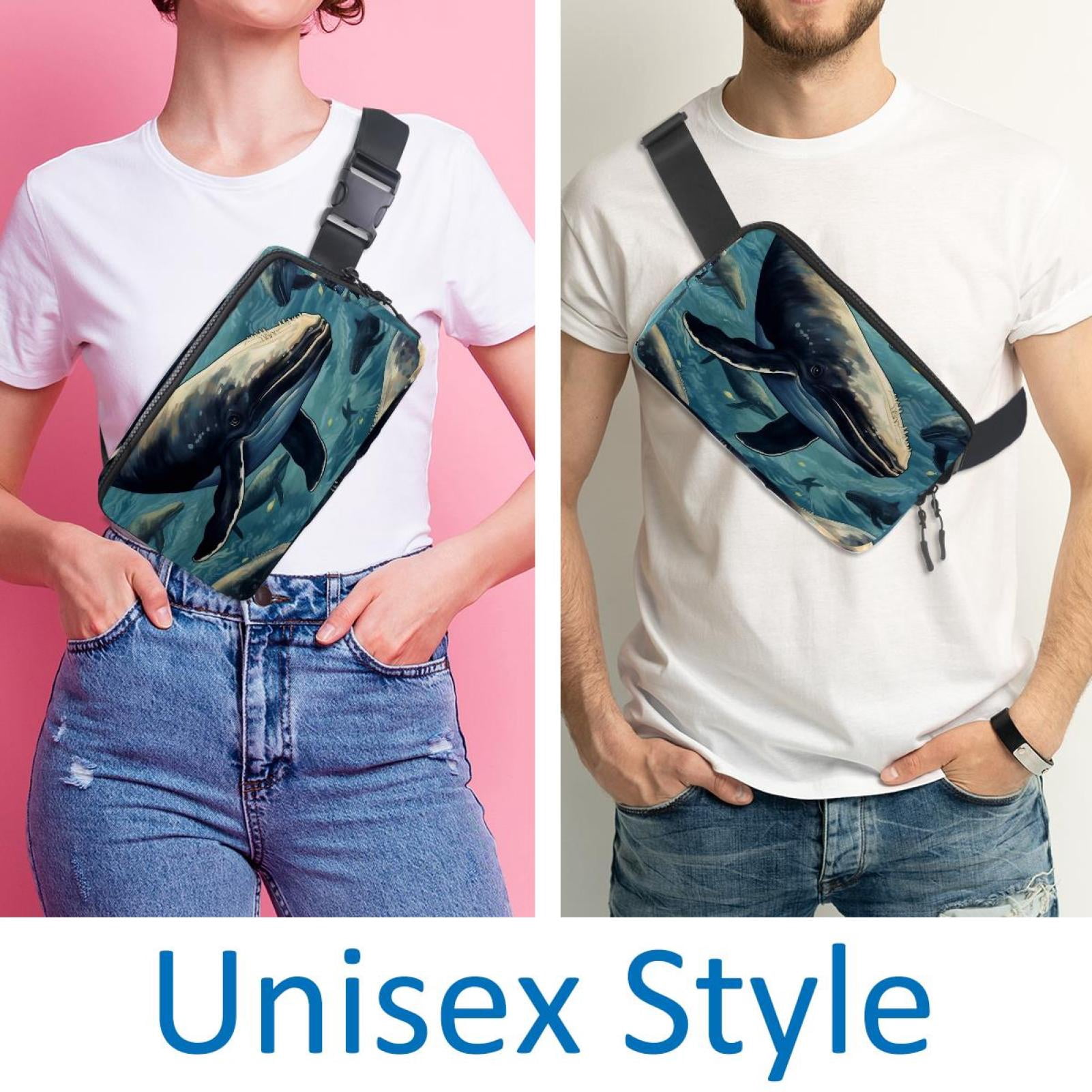 Whales Lightweight Adjustable Waist Bag Fanny Pack with Extension Strap - Unisex Fitness Running Belt