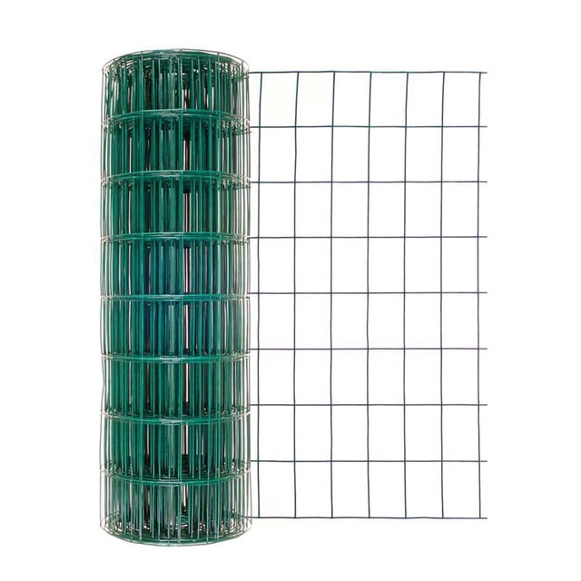 Valla de alambre soldado para jardinería, 60 cm de alto x 15 m de largo, acero verde