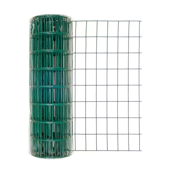 Valla de alambre soldado para jardinería, 60 cm de alto x 15 m de largo, acero verde