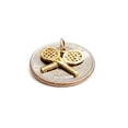 thumbnail image 5 of 14k yellow Gold Tiny Tennis Racket Pendant charm sport game fine jewelry 1.5g, 5 of 12