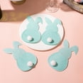 thumbnail image 3 of 4Pcs Easter Bunny Cutlery Holder Plush Tail Decor Rabbit Shape Cutlery Cover Cutter Fork Bag Happy Easter Party Decoration-Blue, 3 of 8