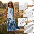 thumbnail image 6 of Xoenoiee Lotus Flower Ink-Wash Print Womens Cotton Linen Summer Dresses Sleeveless Crewneck Maxi Dress with Pockets, Travel Sundress 2026 Trendy Loose Fit Long Dress for Beach Cruise, Size M, 6 of 7