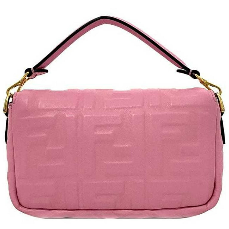 Pre-Owned Fendi Baguette Small Pink Gold 8BS017 Leather GP FENDI