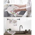 thumbnail image 5 of Happy Easter Kitchen Dish Towels for Drying Dishes Set of 3, Watercolor Floral Daisy Wreath Eggs Colorful Plaid Waffle Weave Microfiber Hand Tea Bathroom Towels Quick Dry & Absorbent Towel 15.7x23.6, 5 of 7