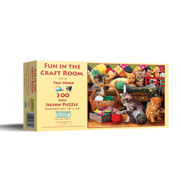 SUNSOUT INC - Fun in the Craft Room - 300 pc Jigsaw Puzzle by Artist: Tom Wood - Finished Size 18" x 24" - MPN# 28812