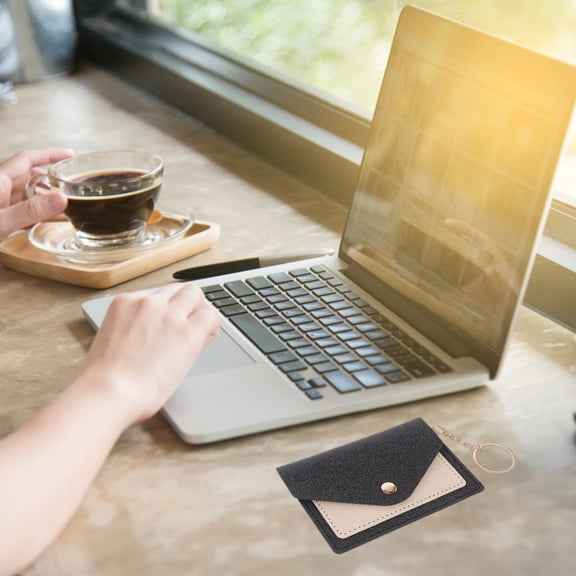 FESTFENDS Lightweight Coin Purse Leather Black 1Pcs Small Storage for Shopping