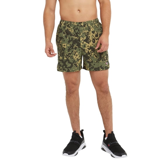 Champion Men's Shorts, MVP, Moisture Wicking, Gym Shorts for Men, Lined Athletic Shorts, Black, Allover Camo Print, 7"