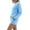 Sky Blue, variant on Enjoytime Lounge Sets for Women Solid Color Crewneck Long Sleeve Tops with Shorts 2 Piece Outfits Casual Comfy Loungewear