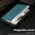 thumbnail image 3 of SaniMore for Google Pixel Fold Case, Hidden Bracket PU Leather Skin [Wear-resistant & Anti-scratch] Magnetic Closure Foding Shell Slim Fit Lightweight Shockproof Anti-drop Cover, Cyan, 3 of 7