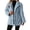 Light Blue, variant on Enjoytime Fall Winter Fleece Jacket Women Notch Lapel Button Down Long Sleeve Coat Casual Warm Fuzzy Outerwear with Pocket